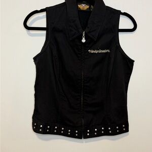 🔥 Harley-Davidson Studded Eagle Patch Vest S 🔥